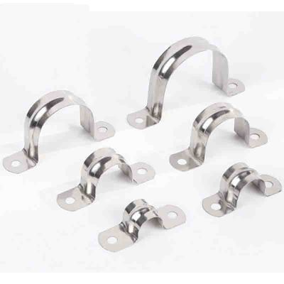 Rust Prevention U Shaped Metal Saddle Clip For  Pipelines Installation